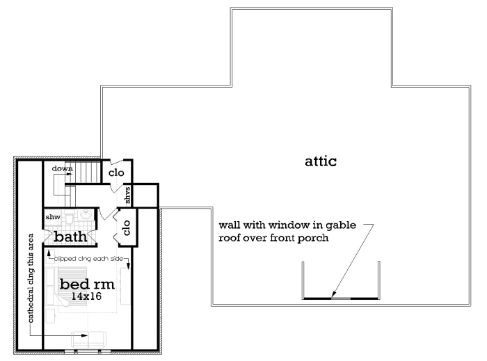 Upper level floor plan image of Palmdale - 1724 House Plan